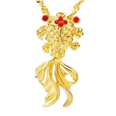 Goldfish Pendant: 3D Imitation Sand Gold, Cute & Elegant Design for Women