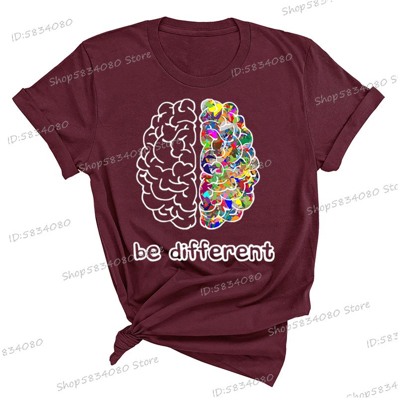 Autism Awareness Day Essential Tshirt Autist Brain Be Different Graphic T Shirts Autism Awareness Crew Neck Short Sleeve Tshirt