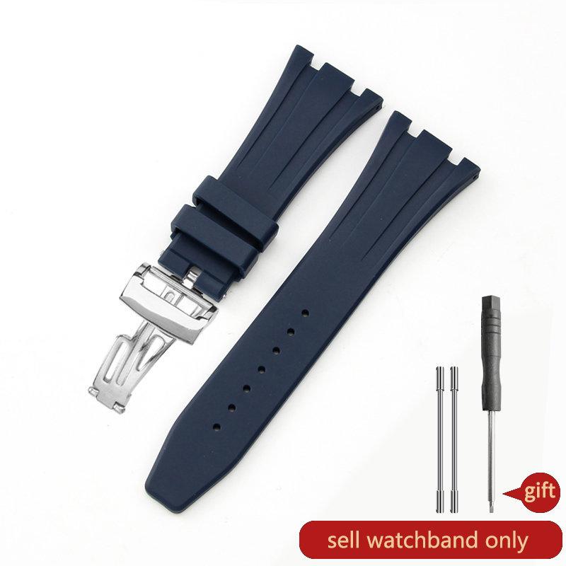 Silicone Watch Strap for AP Aibi 15400 Royal Oak Series Waterproof Sweat-Proof Rubber Watch Band Men's Accessories 26mm27mm28mm