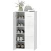 Shoe Cabinet In High Gloss, Shoe Storage with Adjustable Shelves for Hallway, Entryway, Space for 10 Pairs, White