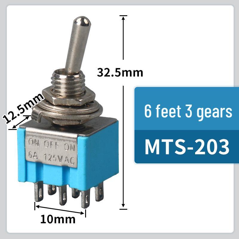 MTS-102/103 Rocker Switch: 3/6 Pins, 2/3 Positions, Single/Double Pole Toggle Switch
