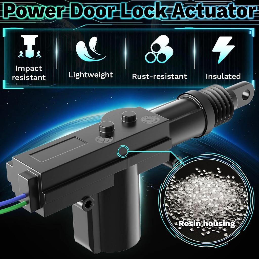 2 PCS 12V Door Lock Actuator Kit, Universal Power Mode Door Lock Actuator With Tool Set, 2 Wire Electric Blend Door Lockout Actuators, Adds Power