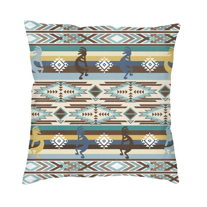 Southwestern Aztec Kokopelli Cushion Cover 40x40 Decoration 3D Print Throw Pillow for Living Room Double Side 30x30cm 12x12in