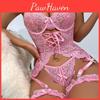 Lace European American Underwire Lingerie Set Slim Fit With Leg Bands