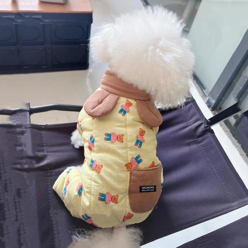 Puppy Warm Clothes Autumn Winter Pomeranian Schnauzer Sweater Four-legged Dog Small Ear Dog Clothes Velvet Dog Button-down Coat