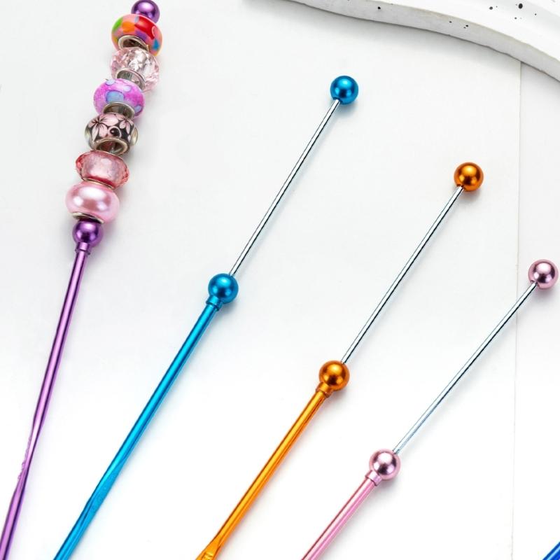 5 Pcs Beads Crochet Hook Set Metal Crochet Needle Handmade Knitting Needle Handmade Crochet Needle for Craft Project
