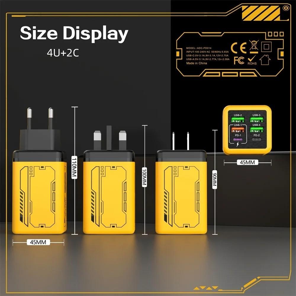 USB A+C 240W Ladegerät Stecker EU/US/UK USB C Ladegerät Handy Ladeadapter für Huawei/Xiaomi/Samsung