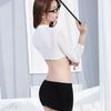 Sex Lingerie Dámský Sexy Kostým Sekretářky Skinny Obepínající Boky Uniforma Svádění Kostým Cosplay