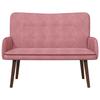 2 Seater Sofa In Pink 115 X 61 X 87 Cm Velvet (V)