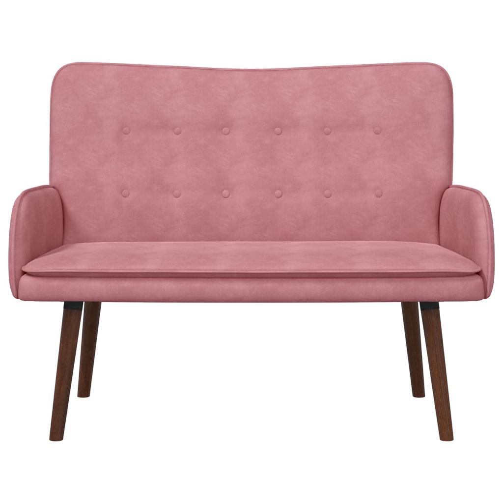 2 Seater Sofa In Pink 115 X 61 X 87 Cm Velvet (V)