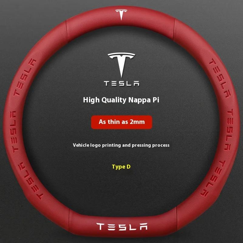 CPSSA1 Car Steering Wheel Cover for Tesla Model 3 Model S Y X Roadster 2019-2025 Auto Interior Steering Wheel Accessories Anti-Slip