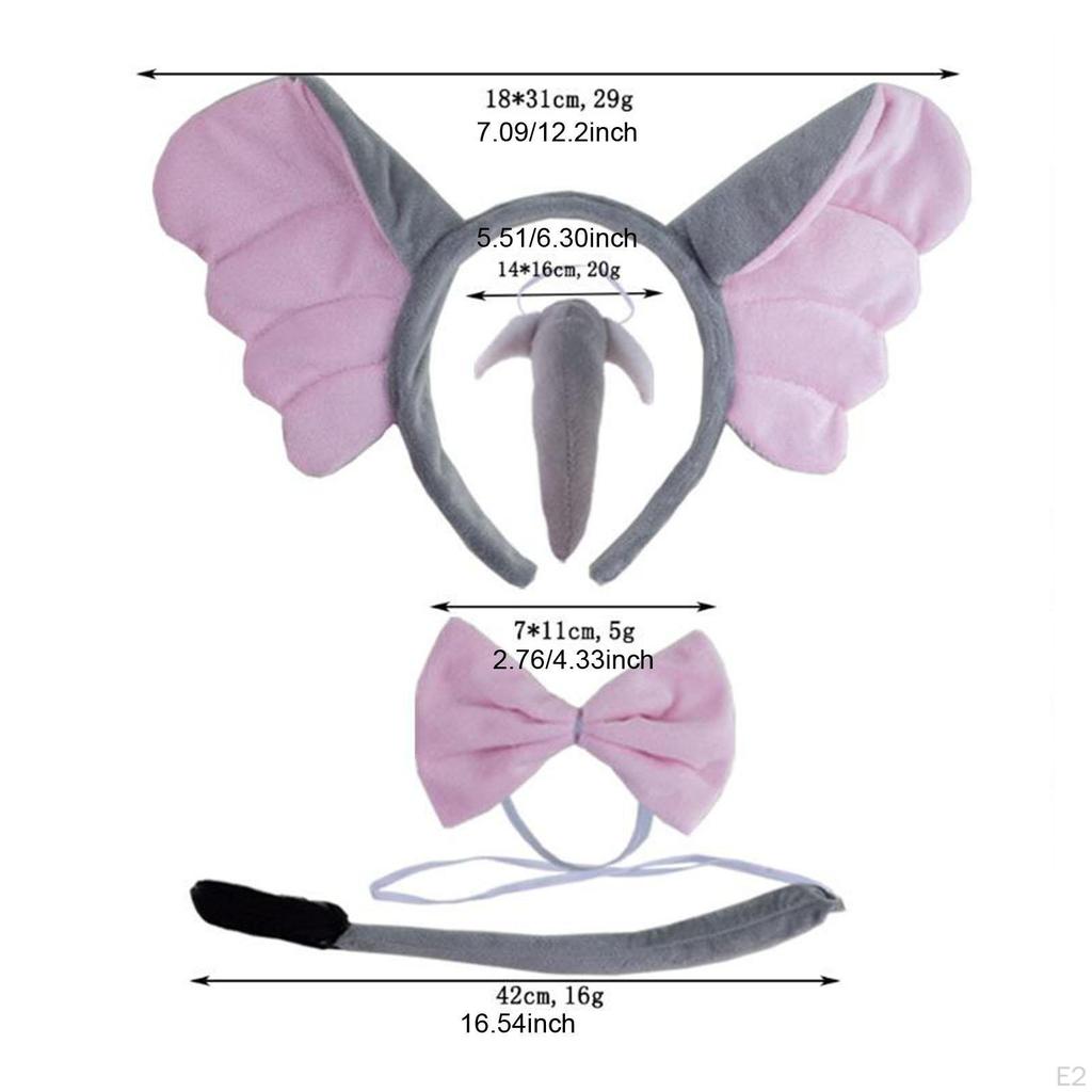 Elephant Costume Set Hair Hoop Halloween Party Cartoon Dress up Headdress Cosplay for Masquerade