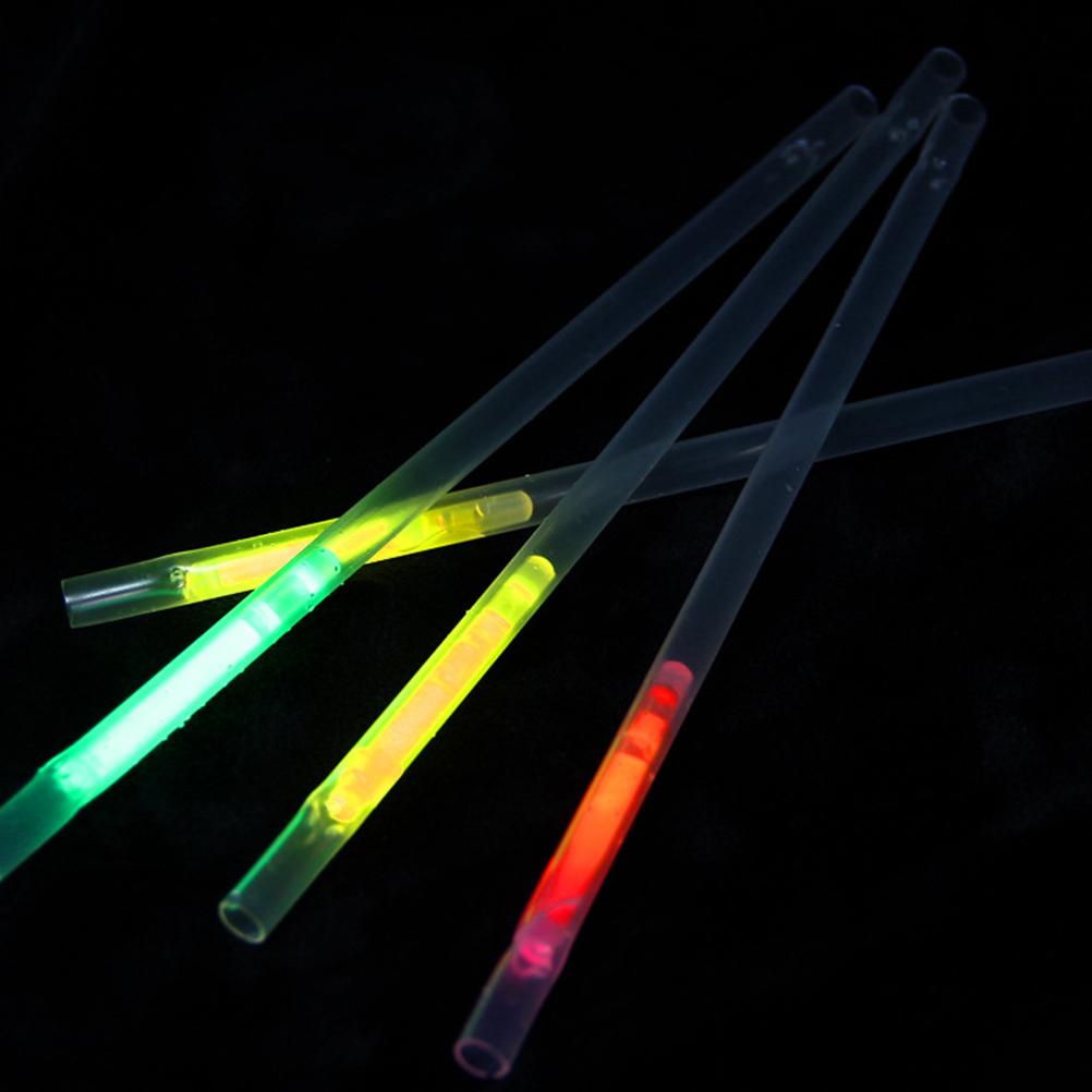 ZK50 50Pcs 2 In 1 Glowing Straws Sticks Glowing In the Dark Straws for Concerts Party Favors Weddings Kids Birthdays