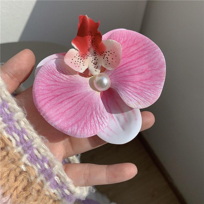Fermaglio per capelli Phalaenopsis Rosa Dolce 2024 - Accessorio Floreale a Becchi d'Anatra da Donna per Primavera/Estate
