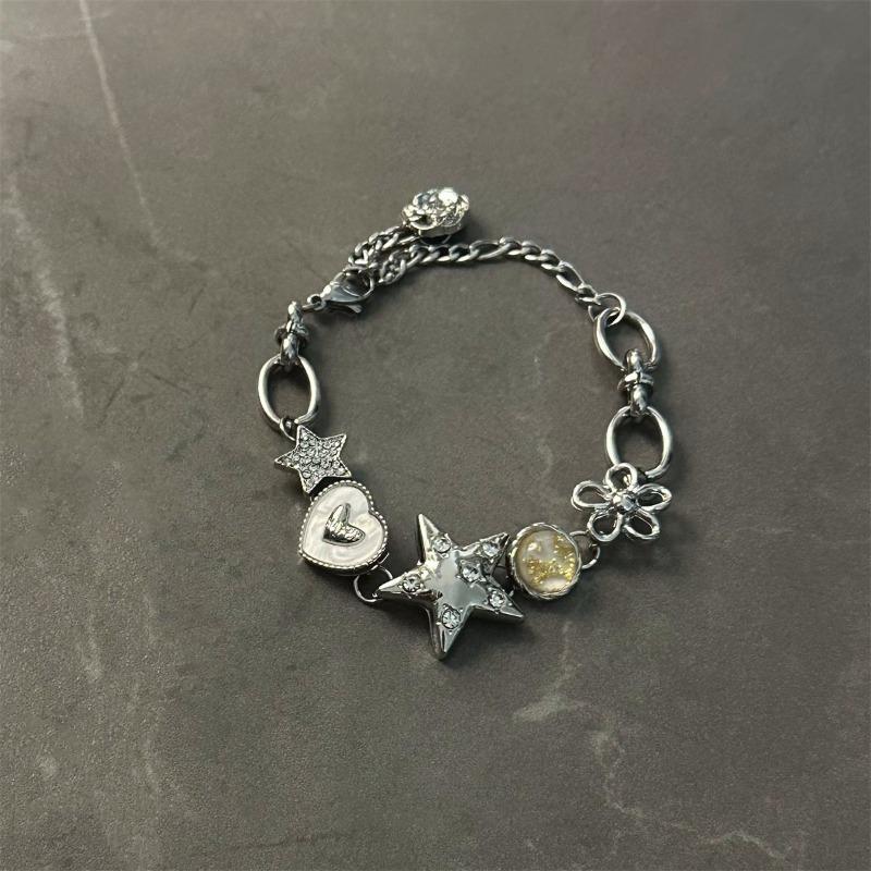 YK diamond-set flower star love pendant bracelet cold wind personalized commuter bracelet light luxury high-end jewelry
