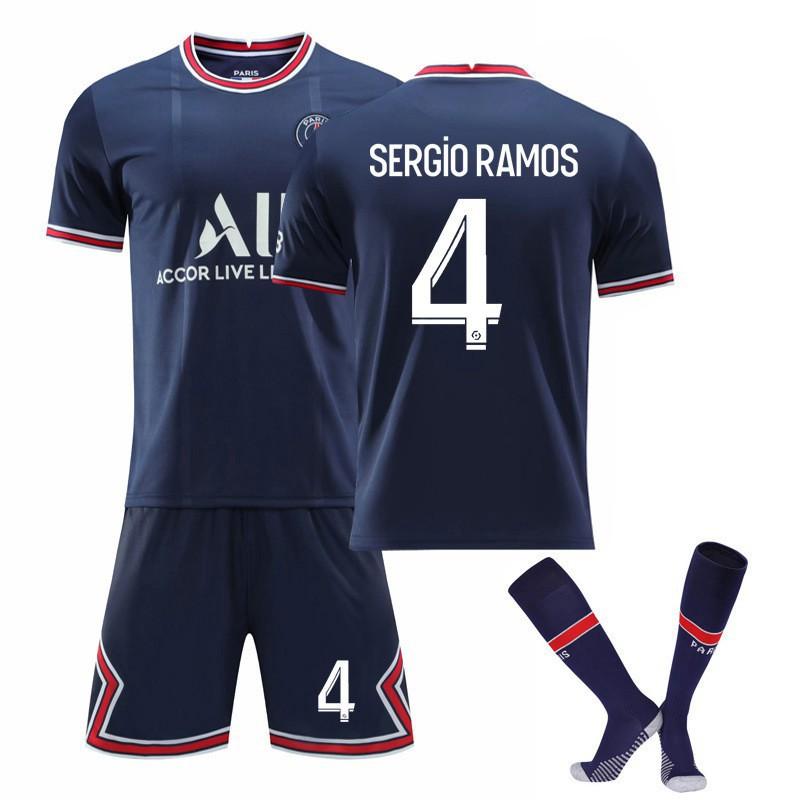 21-22 Paris Home Court 30 7 Mbappe No. 10 Neymar 4 Football Jersey Sportswear Set