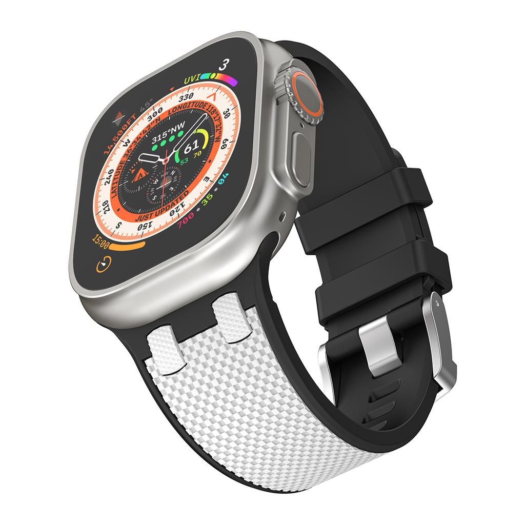 Carbon Fiber Strap for Apple Watch Ultra 3 49mm Silicone Band 46mm 45mm 44mm Men Sport Bracelet For iWatch 11 10 9 8 7 6 4 5 Se