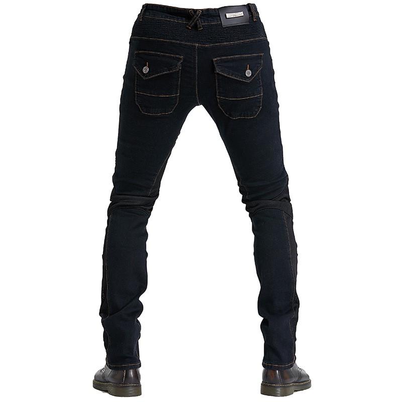 Mens Motorcycle Riding Pants With Mesh Ventilation Anti-Fall Protection Off-Road Street Use Cotton Fabric Black/Blue