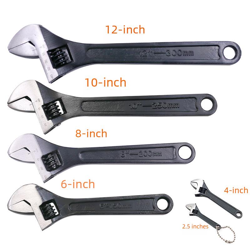 All-Steel Adjustable Wrench - Sizes: 2.5" To 15", Large Opening, Quick-Adjust