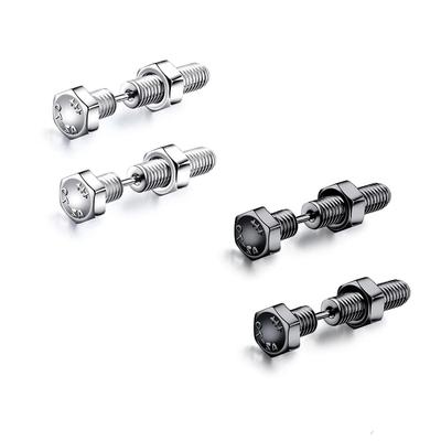 1 Paar Gothic Unisex Punk Rock Edelstahl Nagel Schraube Piercing Stecker Ohrringe Neuheit Piercing Schmuck Rock Piercing Schmuck