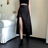 Dames Rokken Streetwear Hoge Taille Zijsplit Strik Retro Sexy Irregulair Zomer Elegant Modeontwerp A-lijn Dames Effen