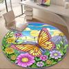 1PC Butterfly Garden Office Round Area Rug, Indoor Mat Suitable ForOffice, Under Office Chairs Bedroom Living Room Home Decor, Room Deco, F031