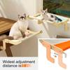 Cat Hammock Window Panel Hanging Bed Wooden Assembly Pet Mat Adjustable Snap-on Legs Window Panel Mounted Cats Hammock