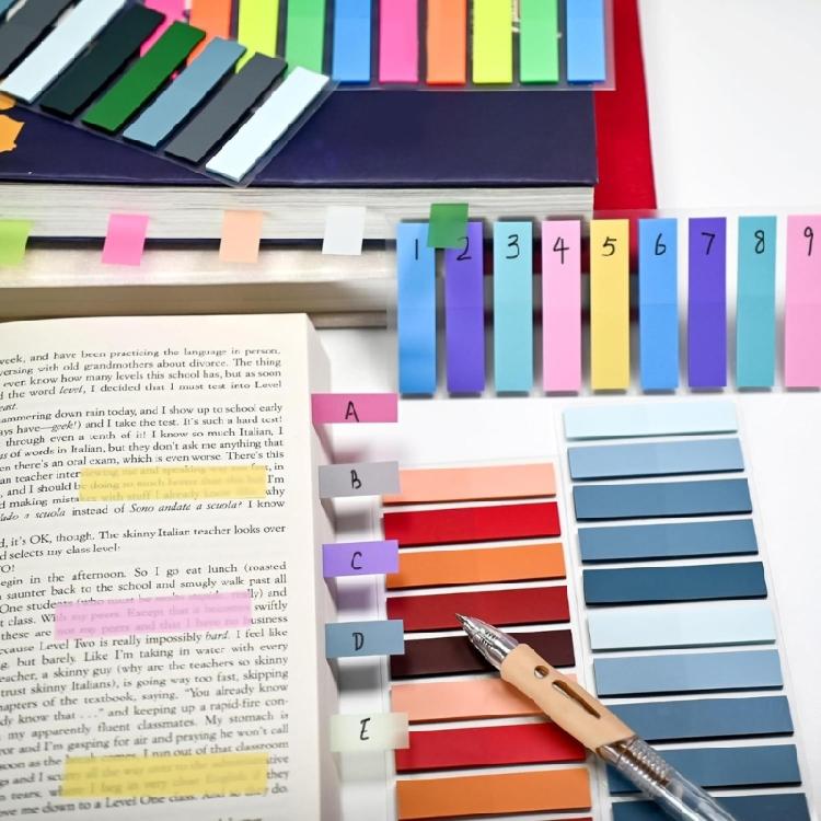 2000-4200Pcs Index Tabs with Binder Ruler Sticky Note Colorful Index Labels for Planner Notebook Calendar Laptop