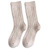 Thickened Socks Wool Socks Thick Needle Solid Color Twist Medium Tube Socks Socks Thermal Stockings Stacking Socks