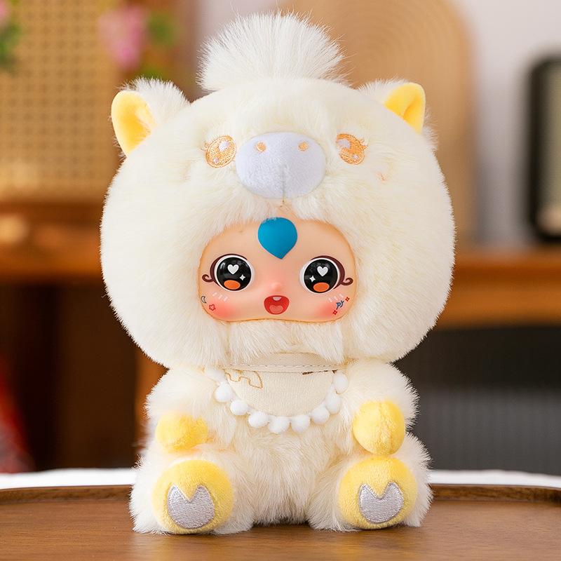 Cute Pet Pony Plush Toy New Year's Gift Vinyl Face Doll Pendant Zodiac Horse Mascot Desk Swing Approval