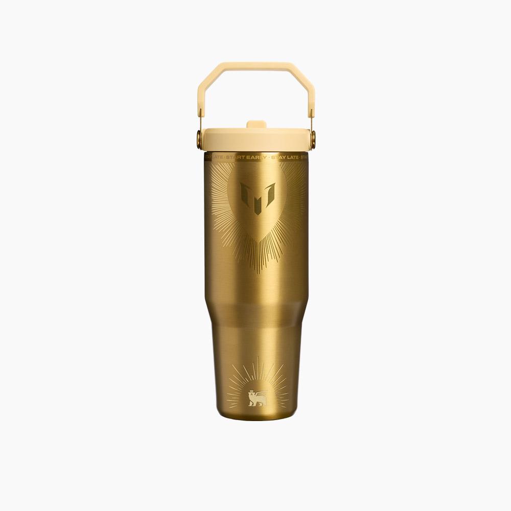 Stanley 1913 Золотой Термостакан IceFlow AeroLight с откидной крышкой-соломкой 2.0, 710 мл, Бутылка для путешествий Messi Legacy 710ml
