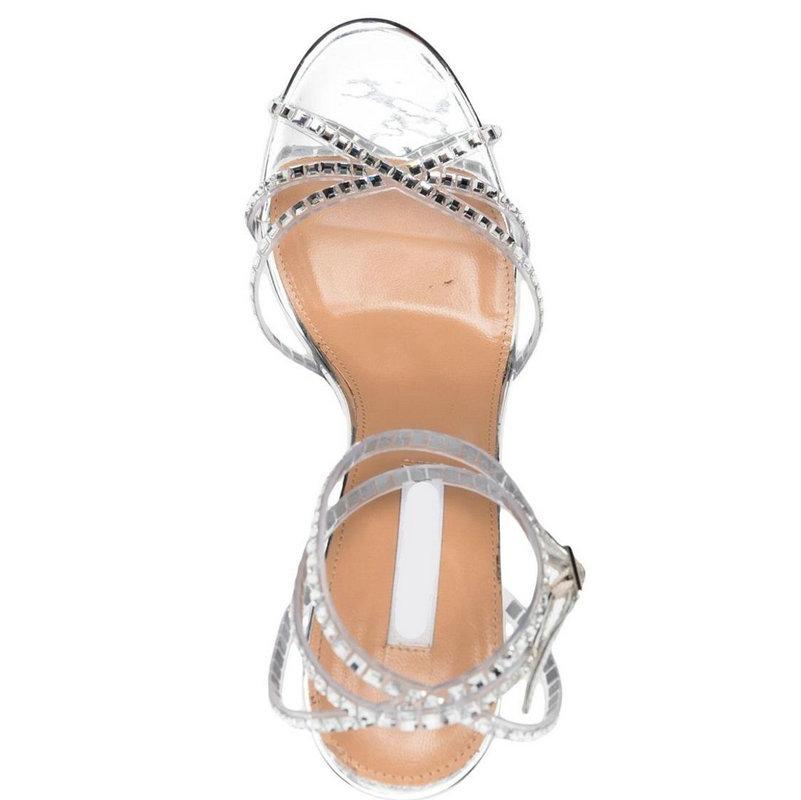 Mode Ontworpen Teenblootstelling, Dunne Hak, Elegante Pailletten Kruisveters, Europese En Amerikaanse Stijl, Sexy Sandalen En Mode Sandalen