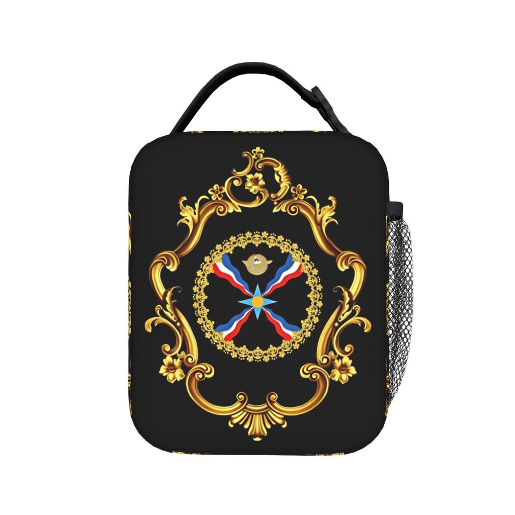 Assyrian Flag Lunch Bag School Lunch Box For Women Leisure Print Thermal Tote Handbags Waterproof Portable Zipper Cooler Bag