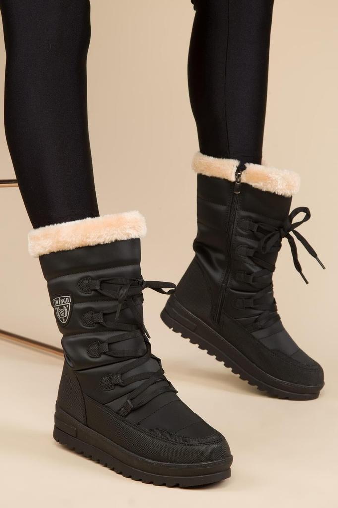 Women Modern Stylish Fashion Boots Faux Leather Unisex Fur Snow Boots
