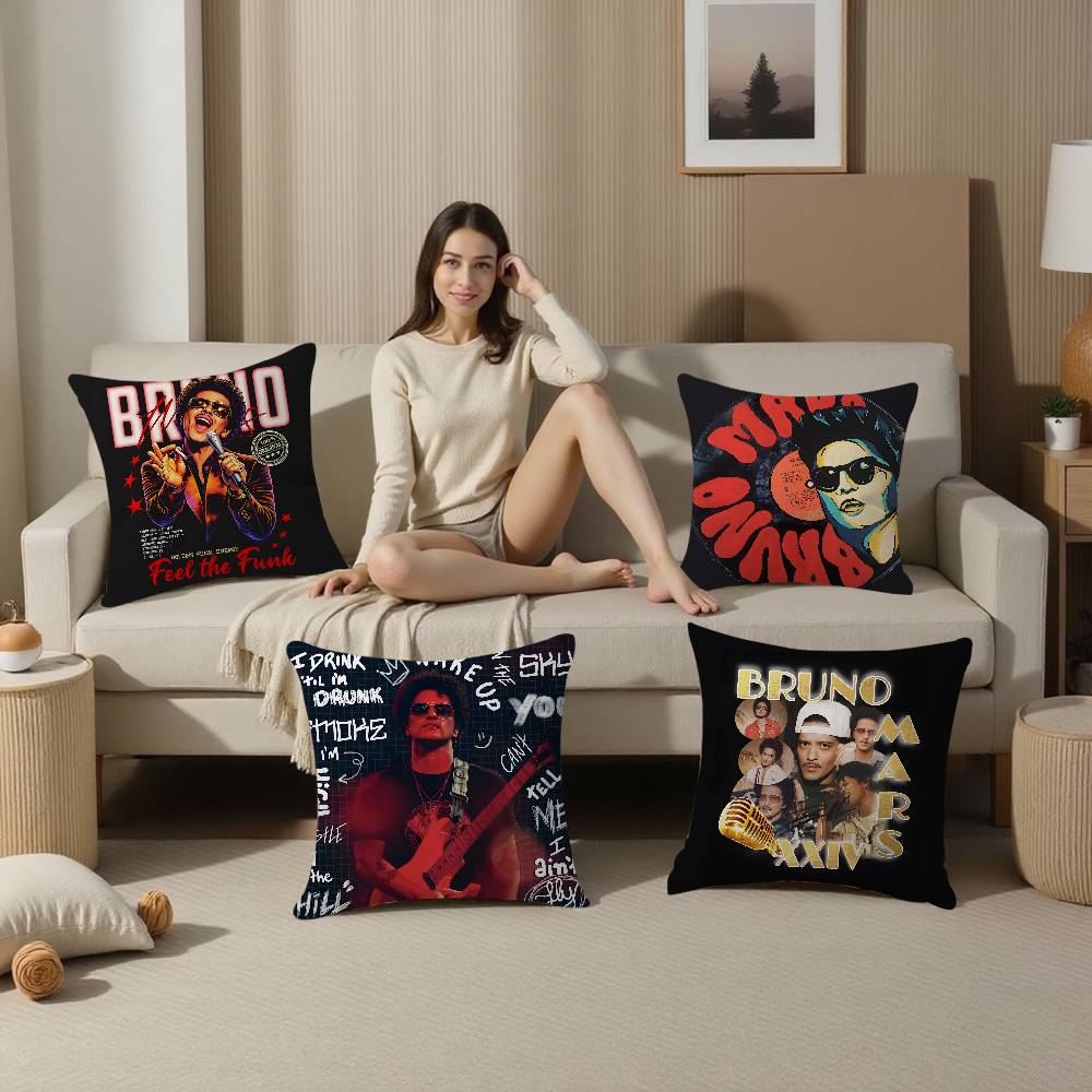 Miyan B-bruno Mars Kissenbezüge Cartoon Sofa Dekorativ Zuhause Doppelseitiger Druck Kurzer Plüsch Niedlicher Kissenbezug