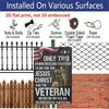 2D Flat Veteran Tribute Metal Sign, "Jesus Christ and The Veteran" Quote, 8×12 Inch Aluminum Wall Art, Patriotic Design, Durable Decor for Memorial