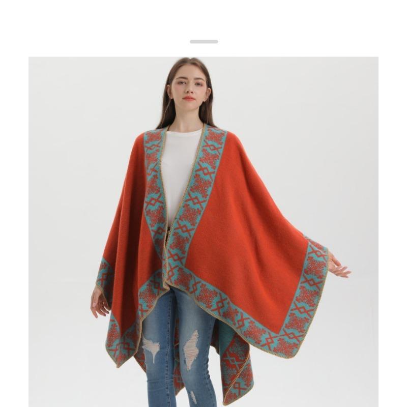 Women S Ethnic Style Thick Faux Cashmere Scarf Winter Warm Shawl Wrap