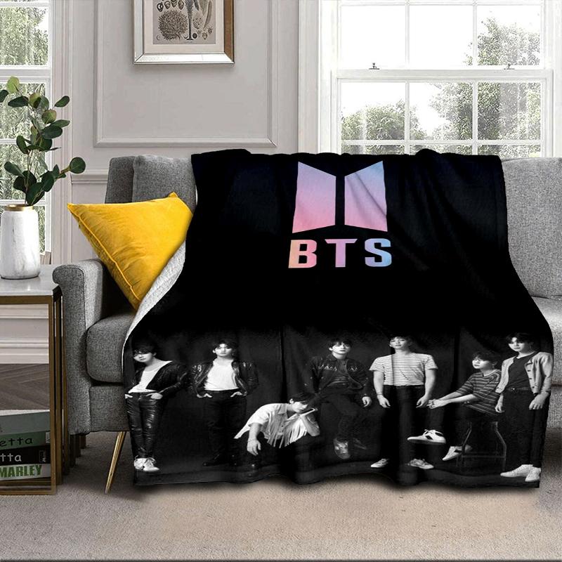 Colorful kpop Artwork Blanket Flannel Blanket for bed, sofa, Camping, Hiking, Picnic Essentials, gift for family Fan gifts
