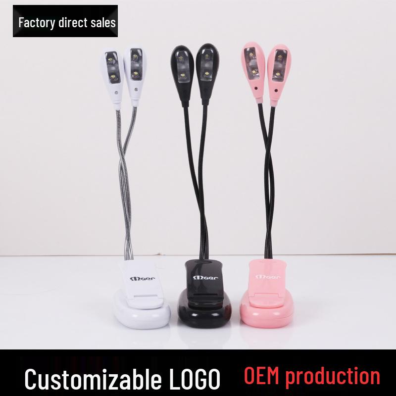 

LED Clip-On Lamps for Piano, Desk, and Music Stand - 4-Light, Eye Protection чорний