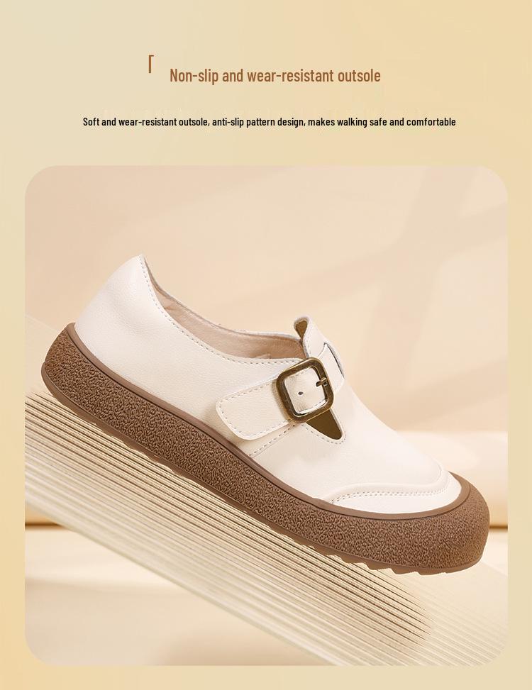 Autumn 2025 Retro Women's Genuine Leather Slip-On Shoes - Comfortable Casual Soft Sole for Moms