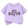 Fashion Big Sister Leopard Print T Shirts Short Sleeve Kids Childrens Tshirt Girls Summer Spring Casual Top Tee Shirt