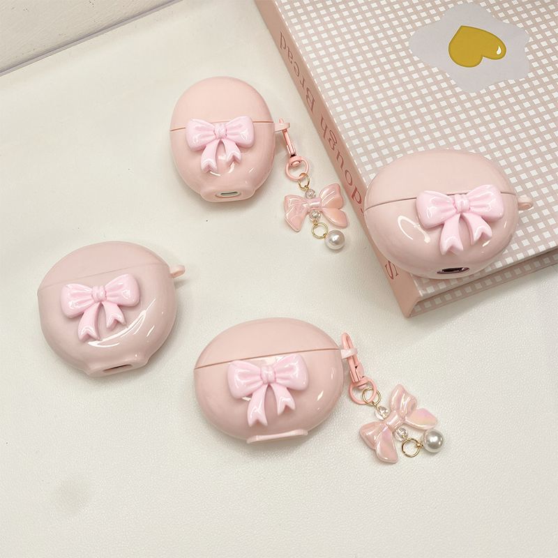 

Freeclip Headset Protective Cover New Arrival Freebuds6 Earphone Case 5i/4e Wireless Bluetooth Four Five Freebuds Pro3 Protective Case 6i Minimalist 5 Apple AirPods 4 Pink Bows Bows pendant