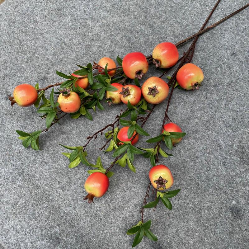 

Faux Pomegranate Fruit Home Decor Berry Artificial Plant For Photography Props And Interior Design Red Green