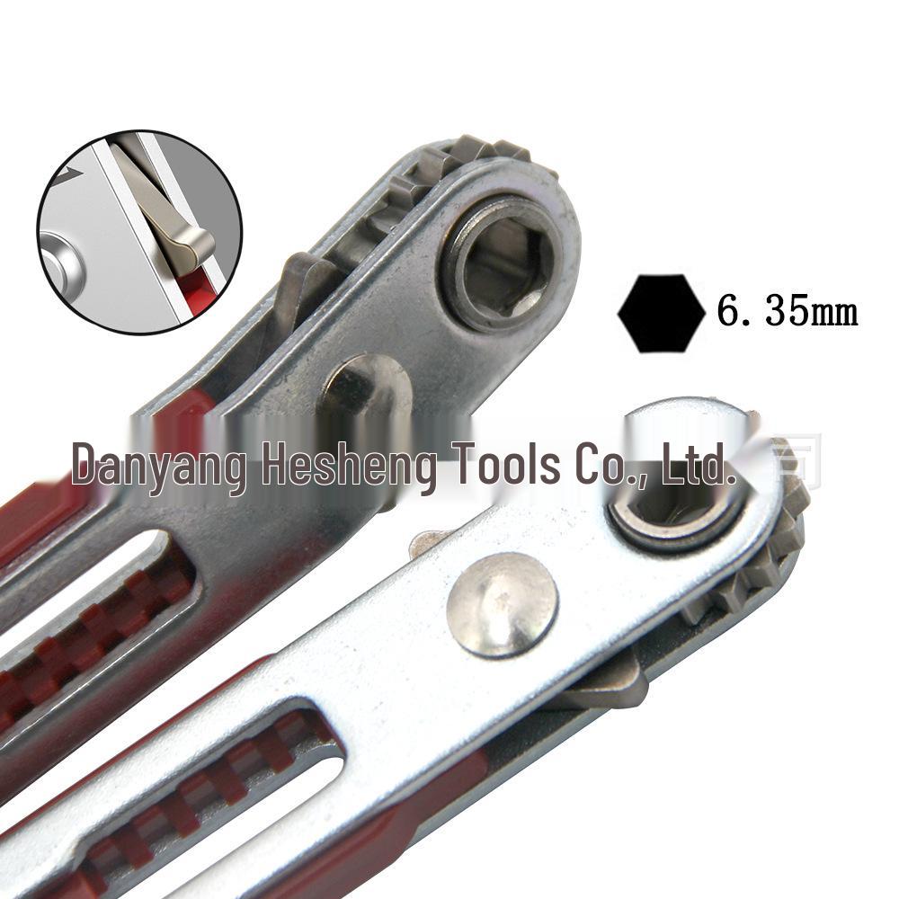Compact Two-Way Right Angle Ratchet Screwdriver Set with Phillips & Slotted Bits