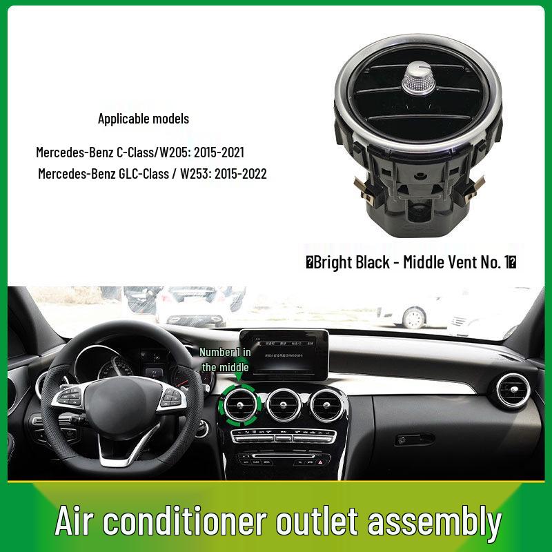 Compatible with Mercedes-Benz C-Class and GLC-Class W205 W253 Dashboard Front and Rear Air Conditioning Vent Grilles
