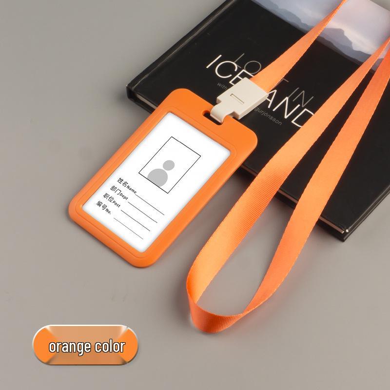 UV Color Team ID Card Holder with Sliding Cover and Lanyard for Work Badges