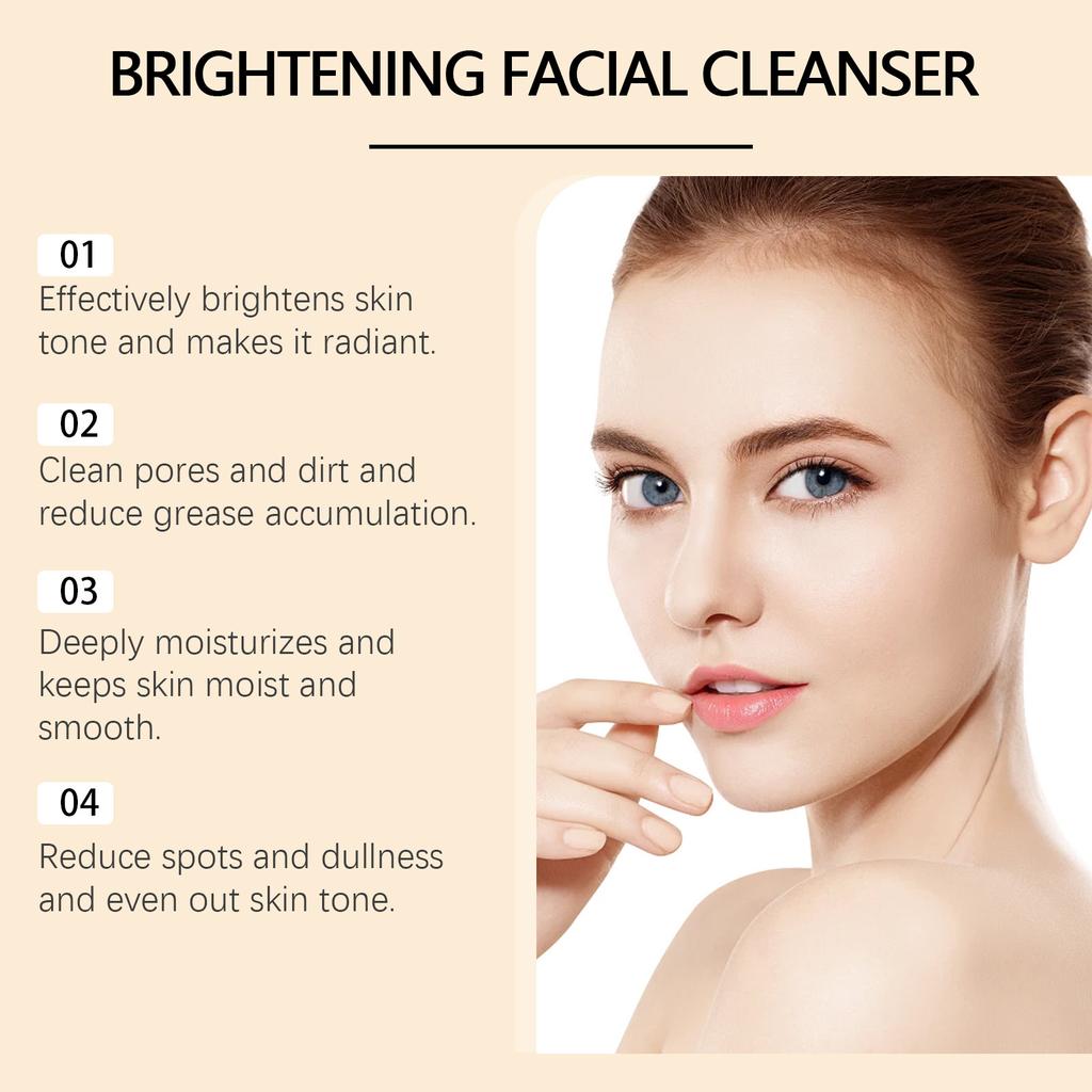 EELHOE  Turmeric Facial Cleanser Gentle Cleansing Facial Pore Skin Refreshing Oil Control Moisturizing Water Locking Cleanser