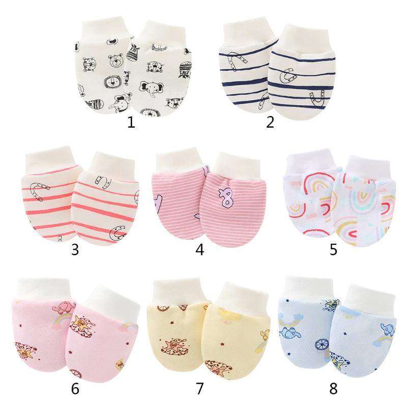 Solid Color No Scratch Mitts Baby Anti Scratching Soft Cotton Gloves Newborn for Protection Face Scratch Hands Gloves