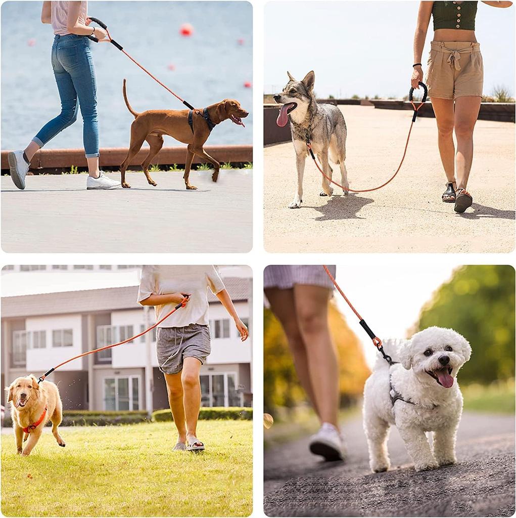 LIWEGHT Dog Training Belt 5m 10m 15m 30ft Reflective Extra Long Rope for Outdoor Dogs Camping Safety Backyard Rope Dog Training Clicker (15ft 50ft)