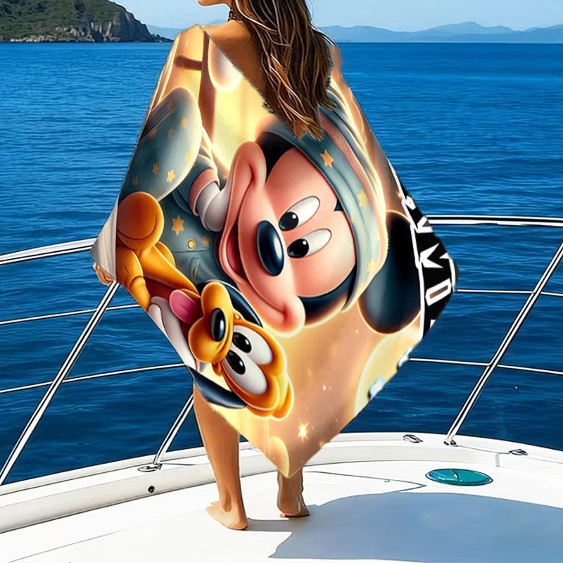 1pc Mickey10 Beach Towel with Custom Name, Beach/Swimming/Bath/Picnic/Camping Towel, Suitable for Seaside Beaches